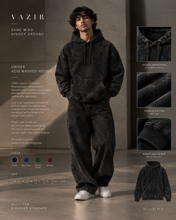 Acid Washed Fleece Hoodie
